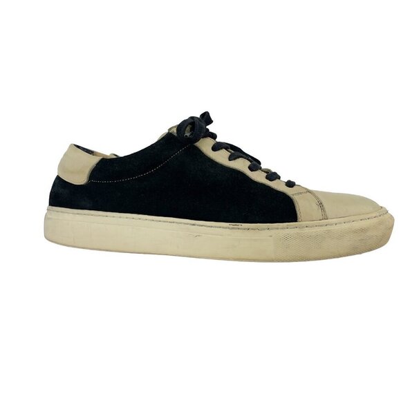 MALENE BIRGER Distressed Tennis Prep Suede Black Cream VSCO Low Rise Sneaker 40 - Picture 6 of 12